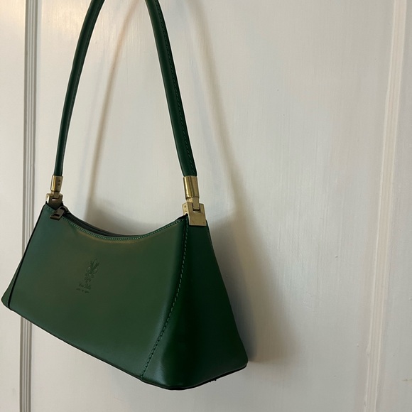 EUC | Vera Pelle Italian Green Leather Y2K Bag!! - Picture 4 of 9